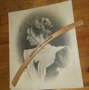 Vintage Collectible Eaton's Fur Storage Wooden Store Clothing Hanger
